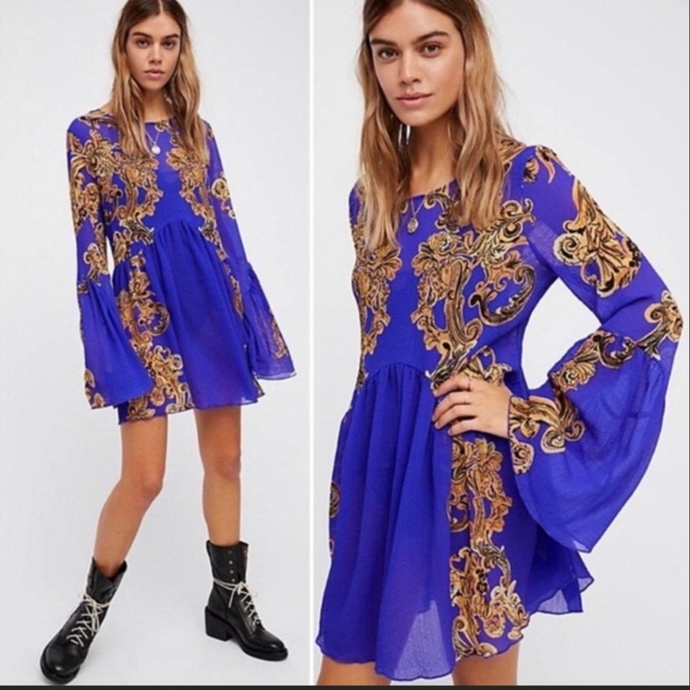 Free People Symphony Bell Sleeve Swing Dress